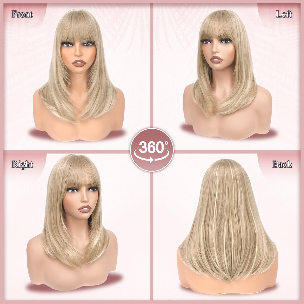 Haloo Blonde Bob Wig side view shows natural movement.