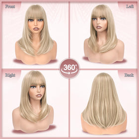 Haloo Blonde Bob Wig side view shows natural movement.