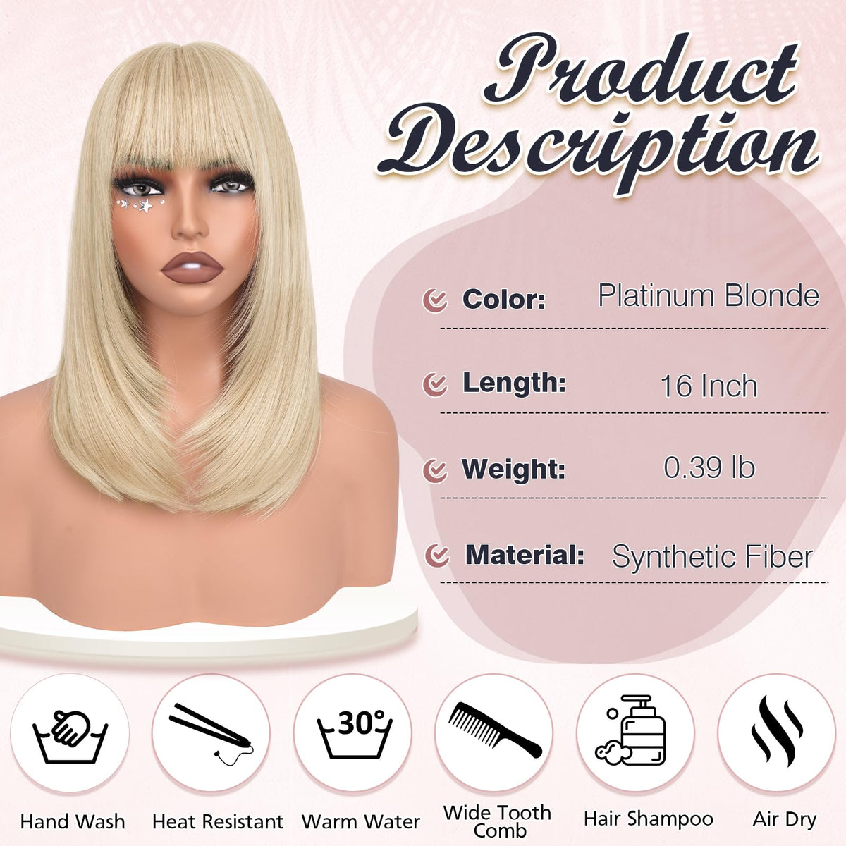 Haloo heat-resistant synthetic fiber wig versatile styling and easy curling.