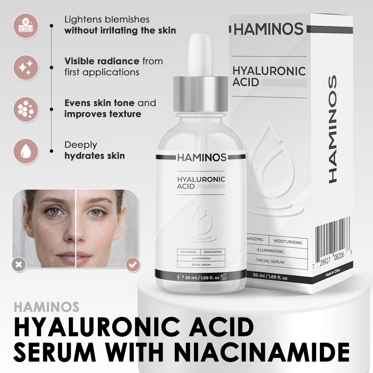 HAMINOS three intensity levels customize soothing microcurrent sessions.