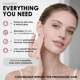 HAMINOS V-shaped head works on neck for firmer appearance.