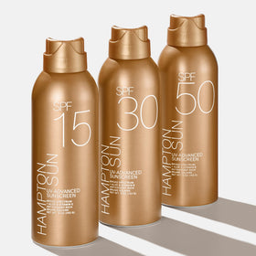 Hamptonsun SPF15 continuous-mist application shows light, oil-free protection for active days