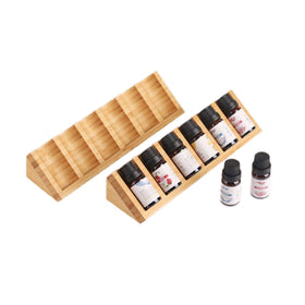 HAN SHENG two-pack wooden essential oil rack keeps bottles neatly organized on your desk.