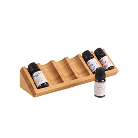 HAN SHENG wooden oil bottle organizer fits in a drawer for tidy storage.