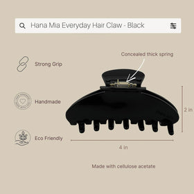 Hana Mia 4-inch ponytail clip for versatile looks.