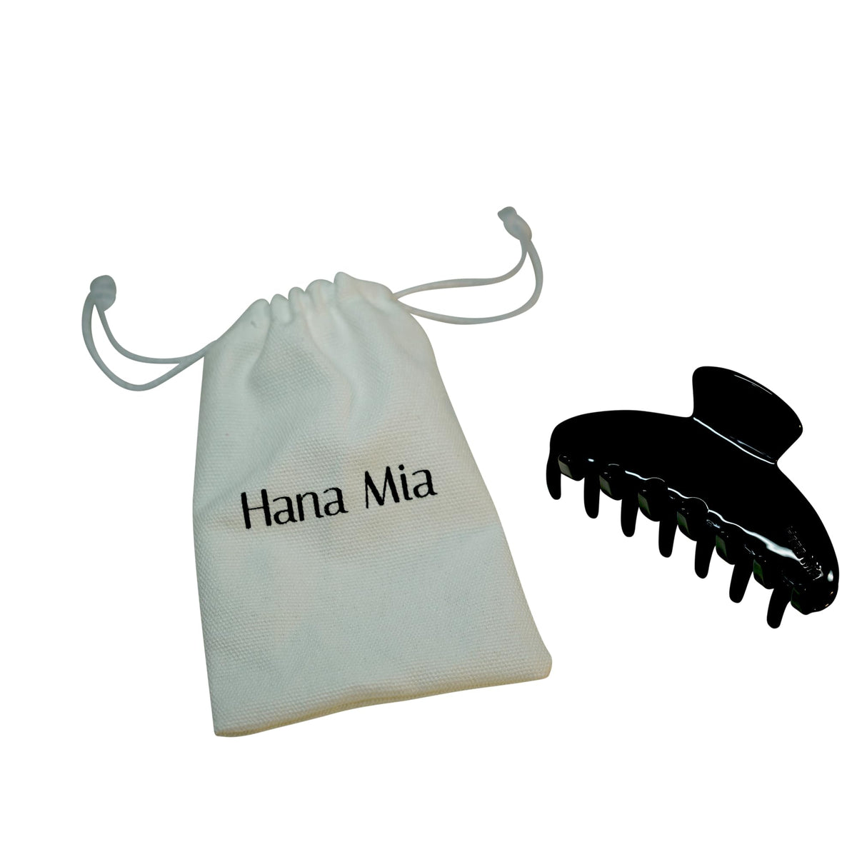 Hana Mia secure-hold claw clip with snag-free teeth for styling.