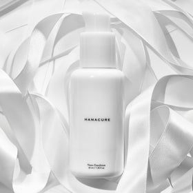Hanacure Nano Emulsion Moisturizer packaging on a clean surface signals premium daily care