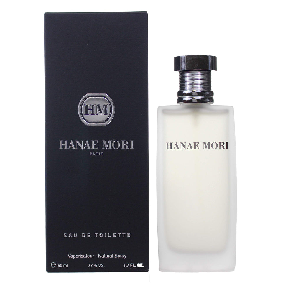 Hanae Mori Eau de Toilette bottle for men, refined woody aroma for casual wear