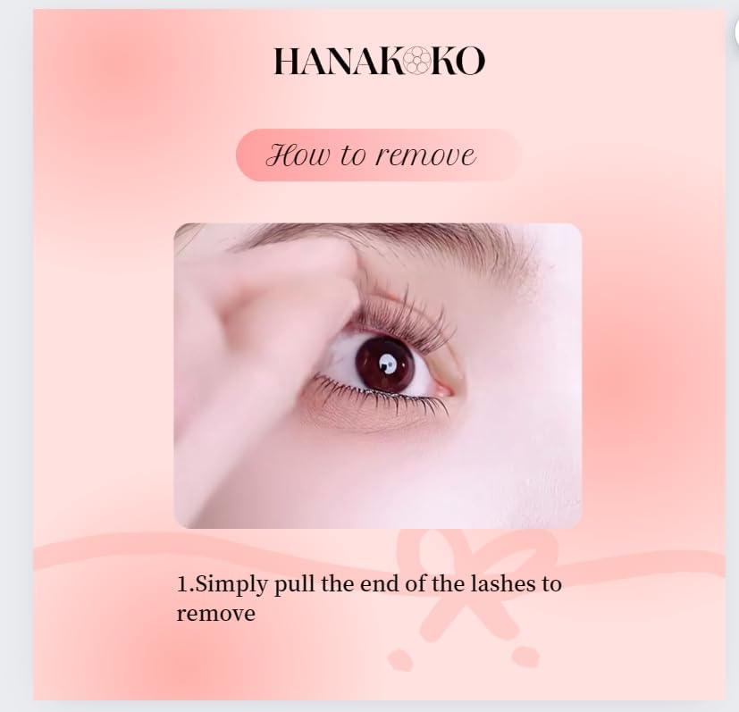 Hanakoko easy removal without pulling, preserving natural lashes.