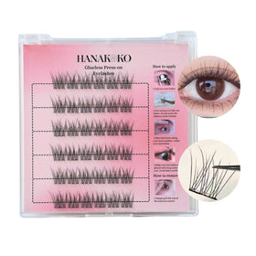 Hanakoko lash clusters with fish tails, 10-13mm, ideal for effortless, mess-free DIY lash styling.