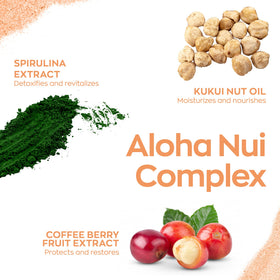 Closeup of peptides in Hanalei Kona Eye Cream formula
