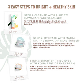 Packaging box of Hanalei Kona Peptide Eye Cream indicating cruelty-free vegan brand