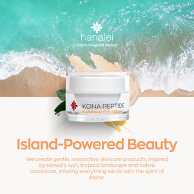 Texture on skin showing absorption of Hanalei Kona Eye Cream