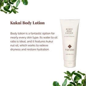 Hands applying Hanalei Kukui Body Lotion for quick absorption and softness