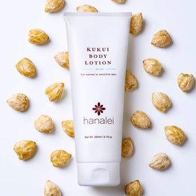 Cream swirl of Hanalei Kukui Body Lotion showing rich, non-greasy hydration