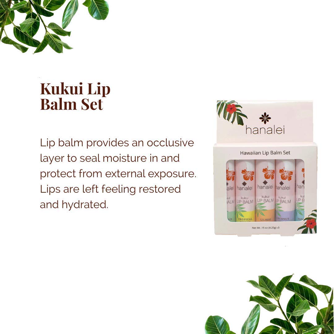 Hanalei lip balm Coconut Pear tube seals in moisture and softness.