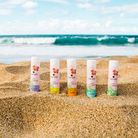Hanalei lip balm Lilikoi tube nourishes lips with tropical flavor and comfort.