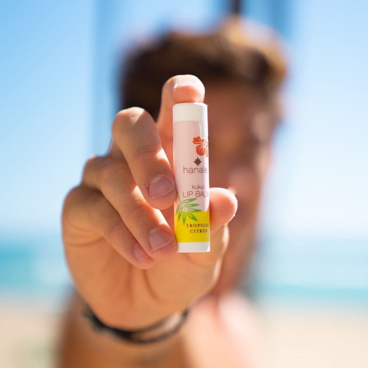 Hanalei lip balm Tropical Citrus tube offers refreshing moisture for daily wear.
