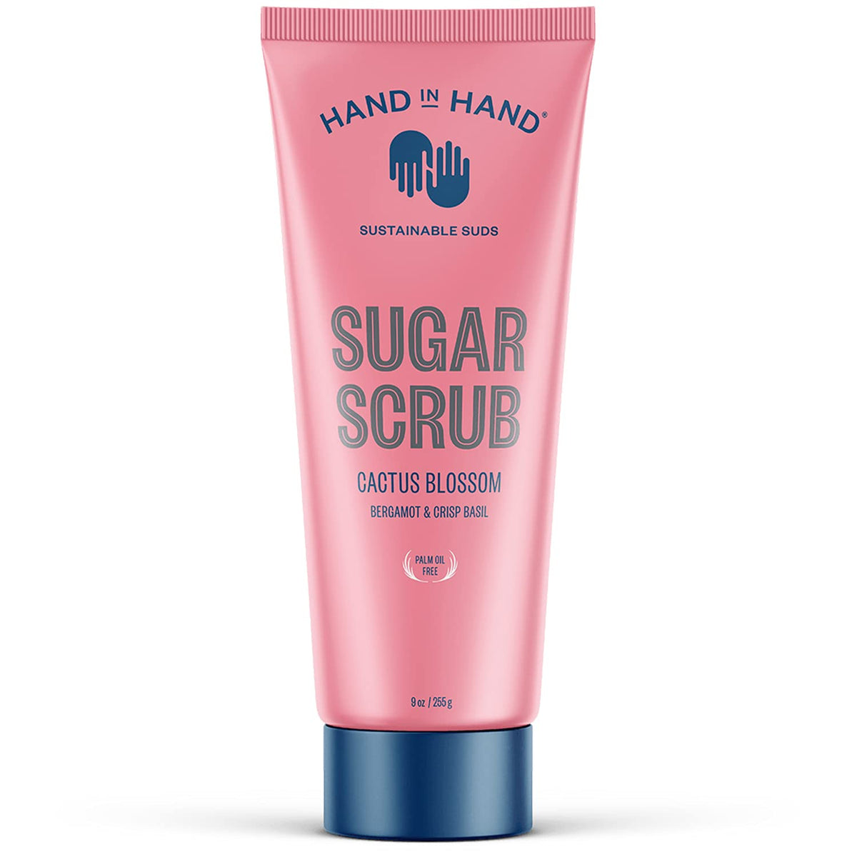 Hand in Hand Sugar Scrub bergamot-basil jar view highlighting exfoliation and glow