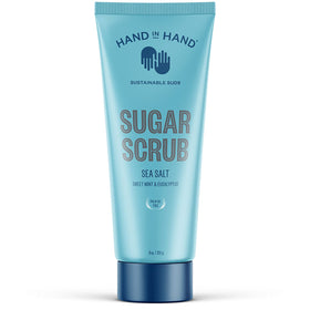 Hand in Hand Sugar Scrub bottle pour for smooth application and gentle exfoliation.