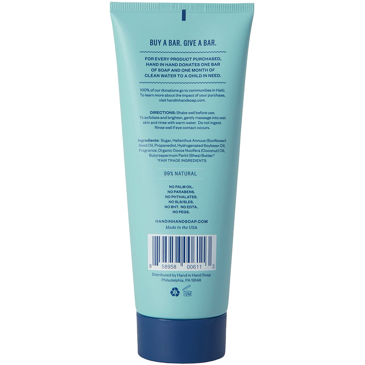 Hand in Hand Sugar Scrub texture close-up showing smoother skin after use.