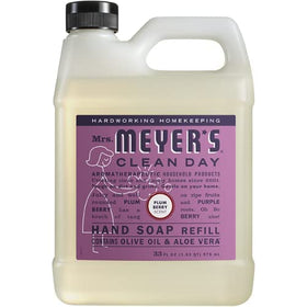 Mrs. MEYER'S hand soap with olive oil and aloe vera for gentler cleansing.