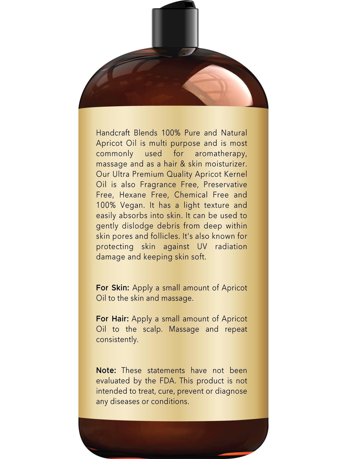 Handcraft Blends Apricot Kernel Oil for hair adds shine without greasiness.