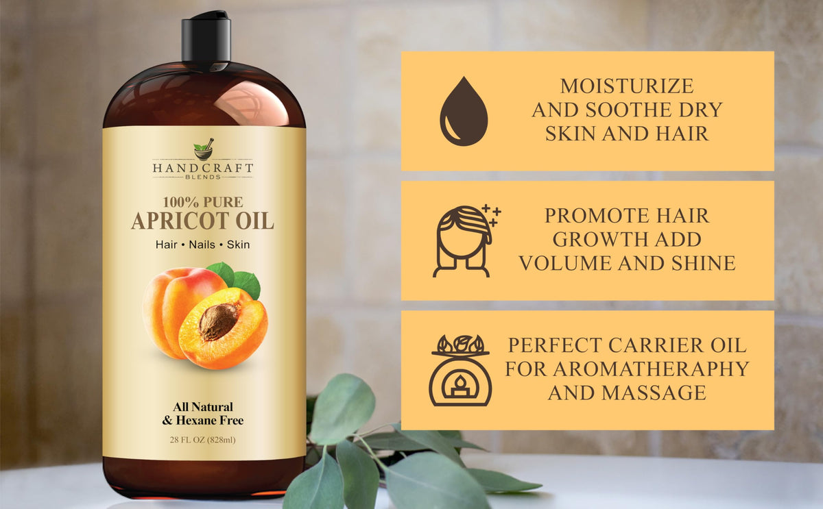 Handcraft Blends Apricot Kernel Oil for skin provides deep hydration.