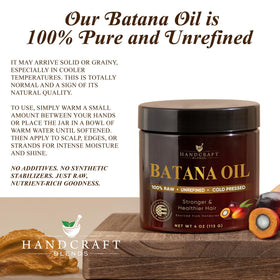 Handcraft Blends Batana oil application to scalp showing moisture boost.