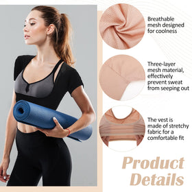 Handepo white underarm sweat vest folded, compact storage for travel.