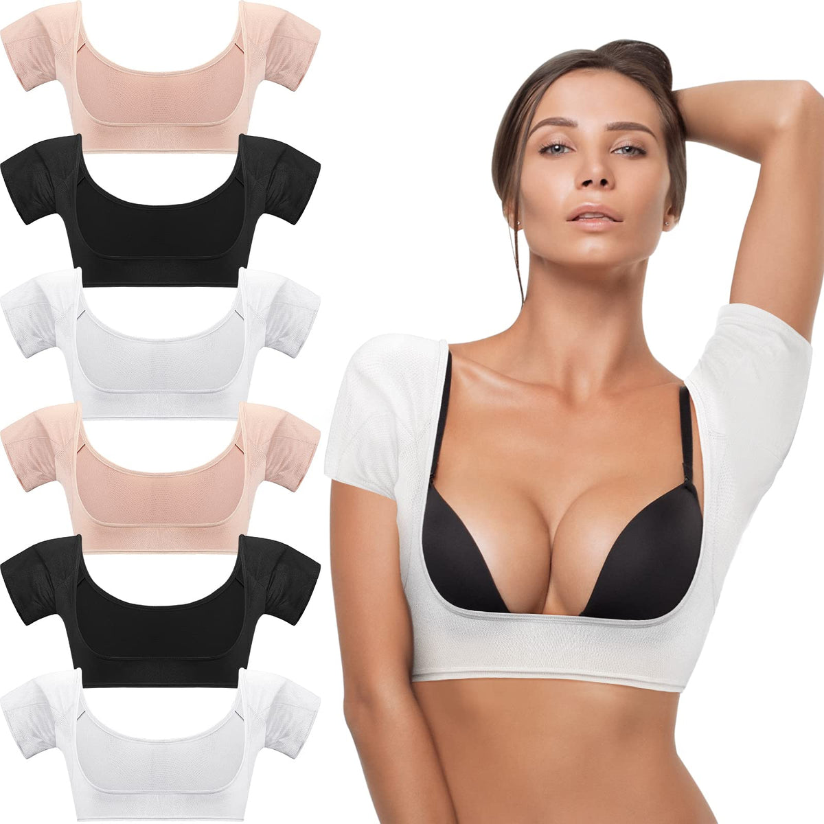 Handepo underarm sweat vest white front view showing breathable design for daily wear