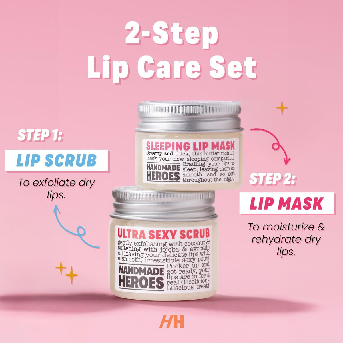 Handmade Heroes avocado oil lip nourishment tin highlights rich conditioning for soft lips.