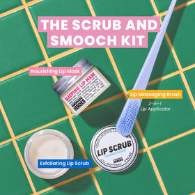 Close up of Bakuchiol lip scrub texture for smooth lips