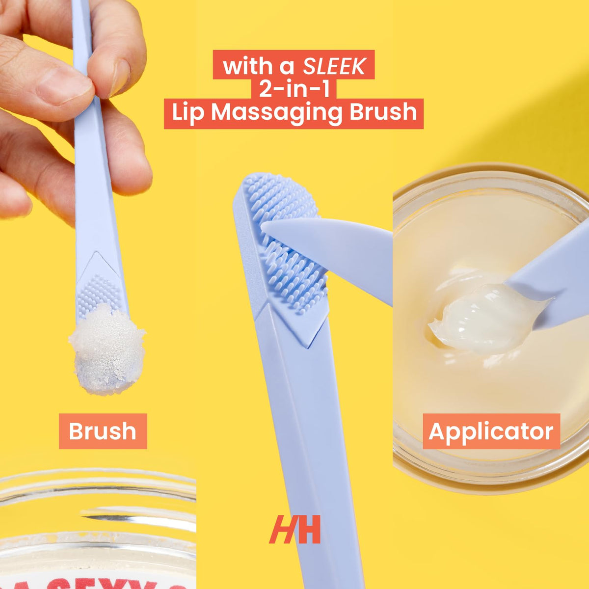 Handmade Heroes lip scrub brush tool for easy application