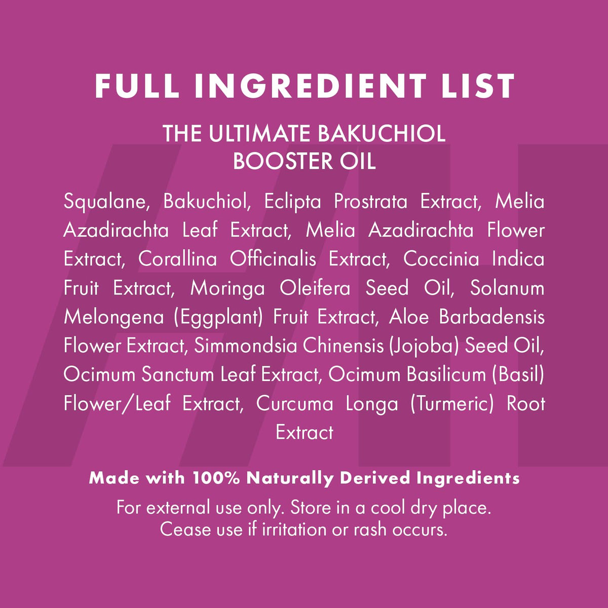 Handmade Heroes natural ingredients label emphasizes bakuchiol-rich formula for gentle care.