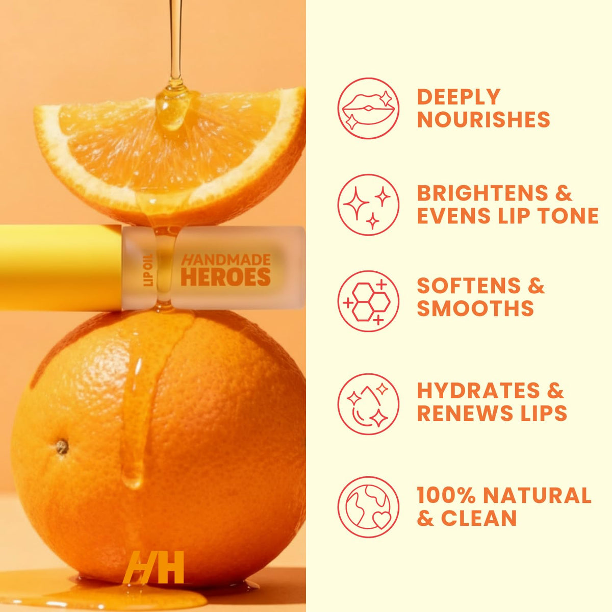 Handmade Heroes oil-rich lip moisturizer with vegan oils.
