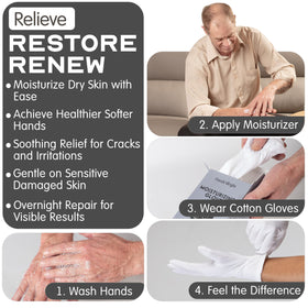 HandsAllright elastic-wrist glove close-up, snug fit stays in place overnight.
