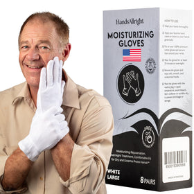 HandsAllright night-use gloves promote gentle hydration, enhancing moisturizing cream absorption.