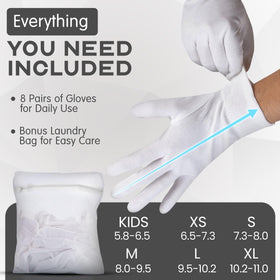 HandsAllright wash-and-wear gloves with laundry bag, easy care for repeated use.