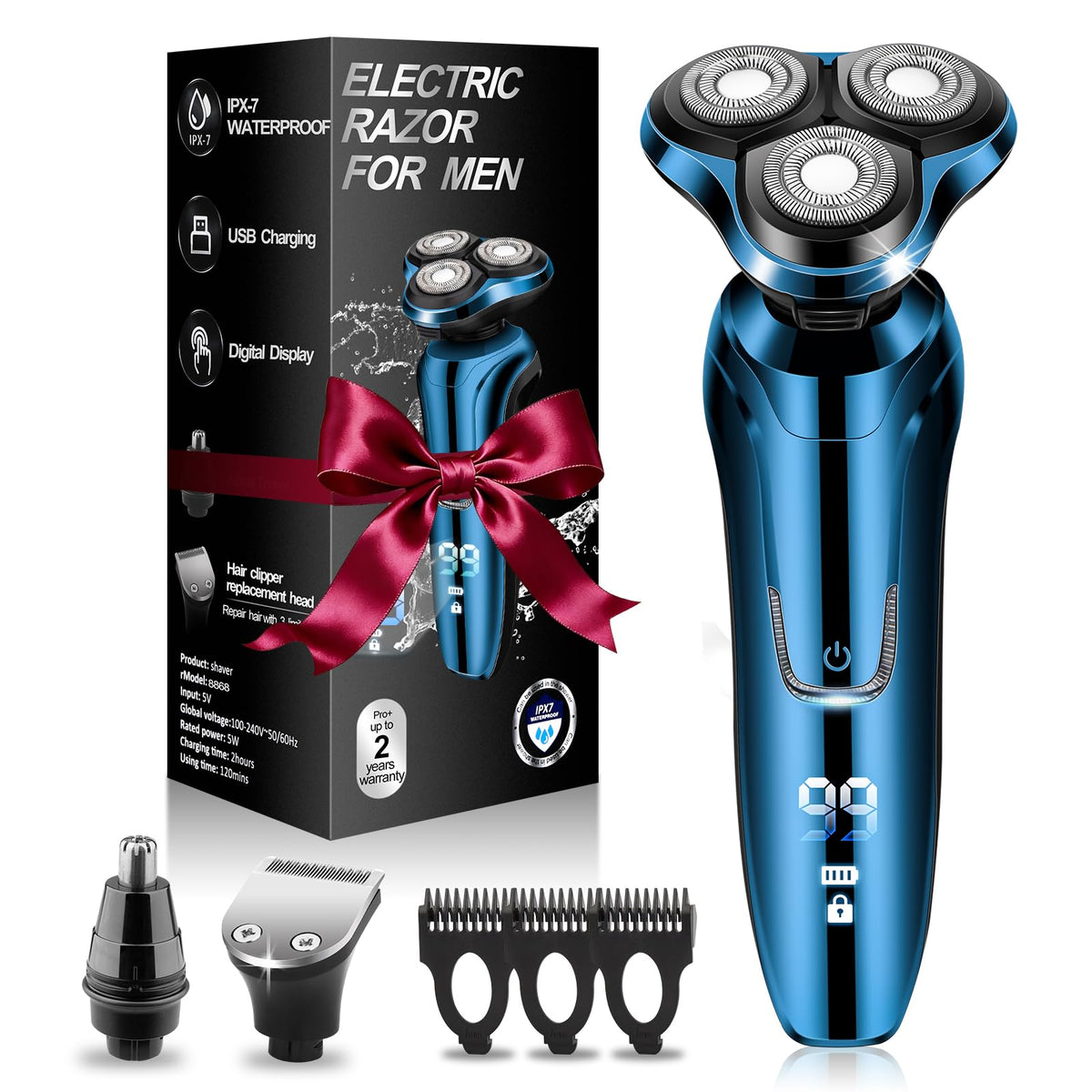 Handsomeface electric razor with 3D floating heads for a smooth close shave