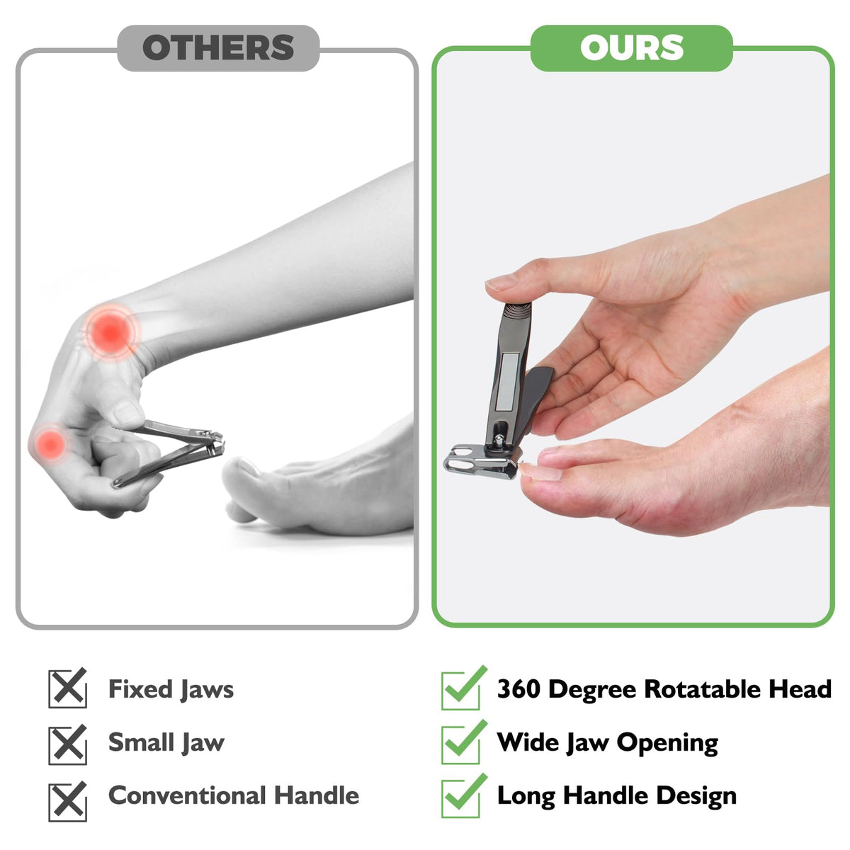 HANDWENG 4-in-1 set close-up with clipper, ear pick, file, and case