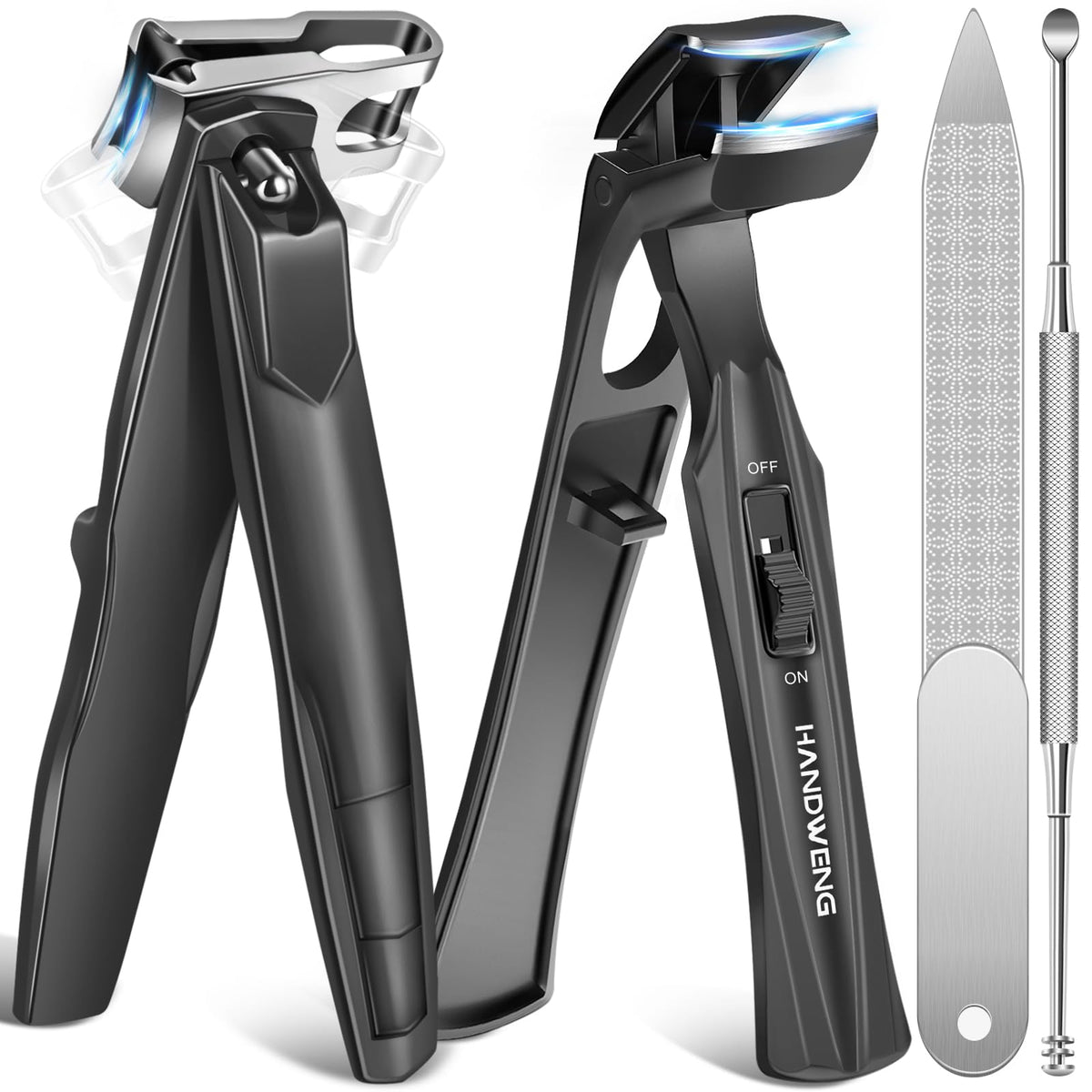 HANDWENG angled head nail clippers for precise trimming of thick nails