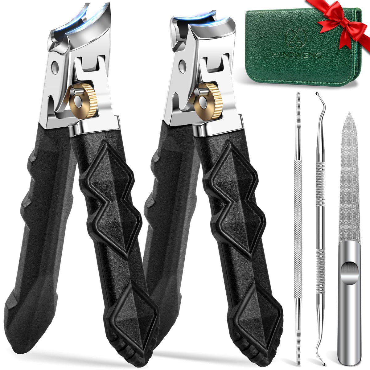 HANDWENG large wide jaw toenail clippers for thick nails deliver easy, controlled trimming.