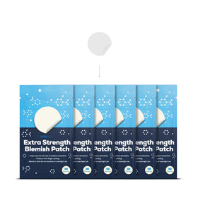 Hanhoo extra-strength blemish patch bundle on skin with discreet coverage and protection