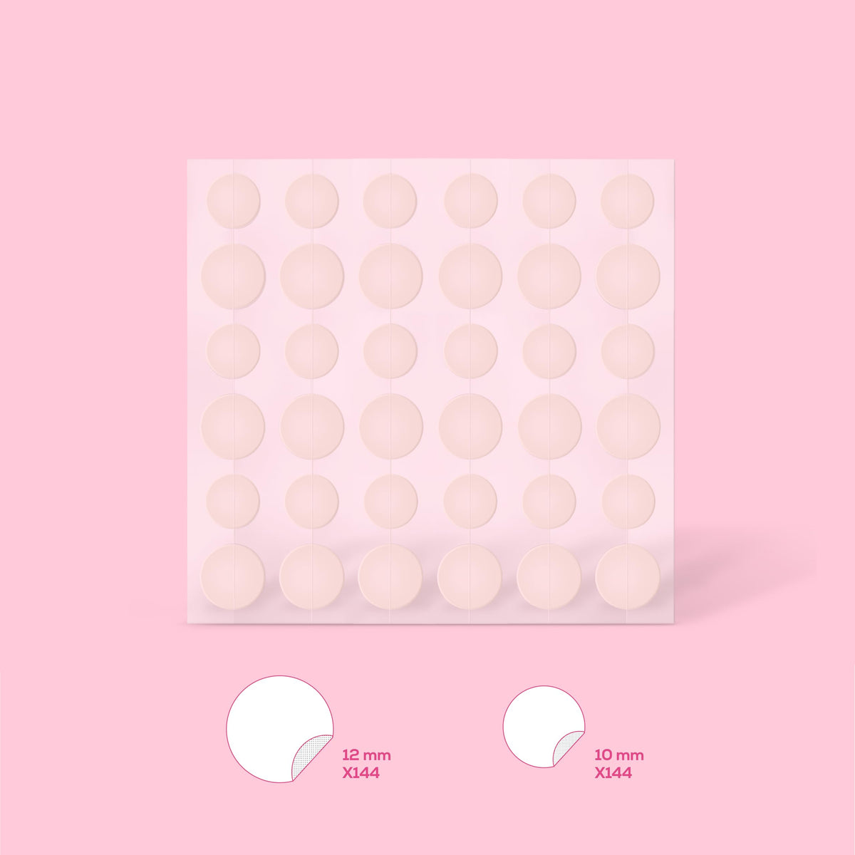 Hanhoo 12mm hydrocolloid patch close-up on skin