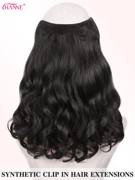 HANNE clip-in hair extensions with heat-resistant fiber for versatile styling