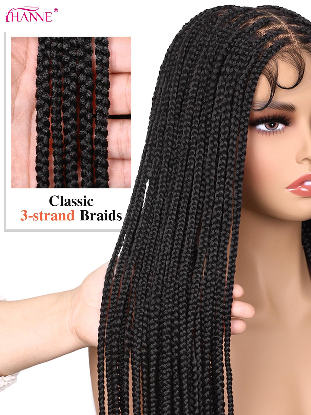 HANNE 34 inches of cascading braids for dramatic length.