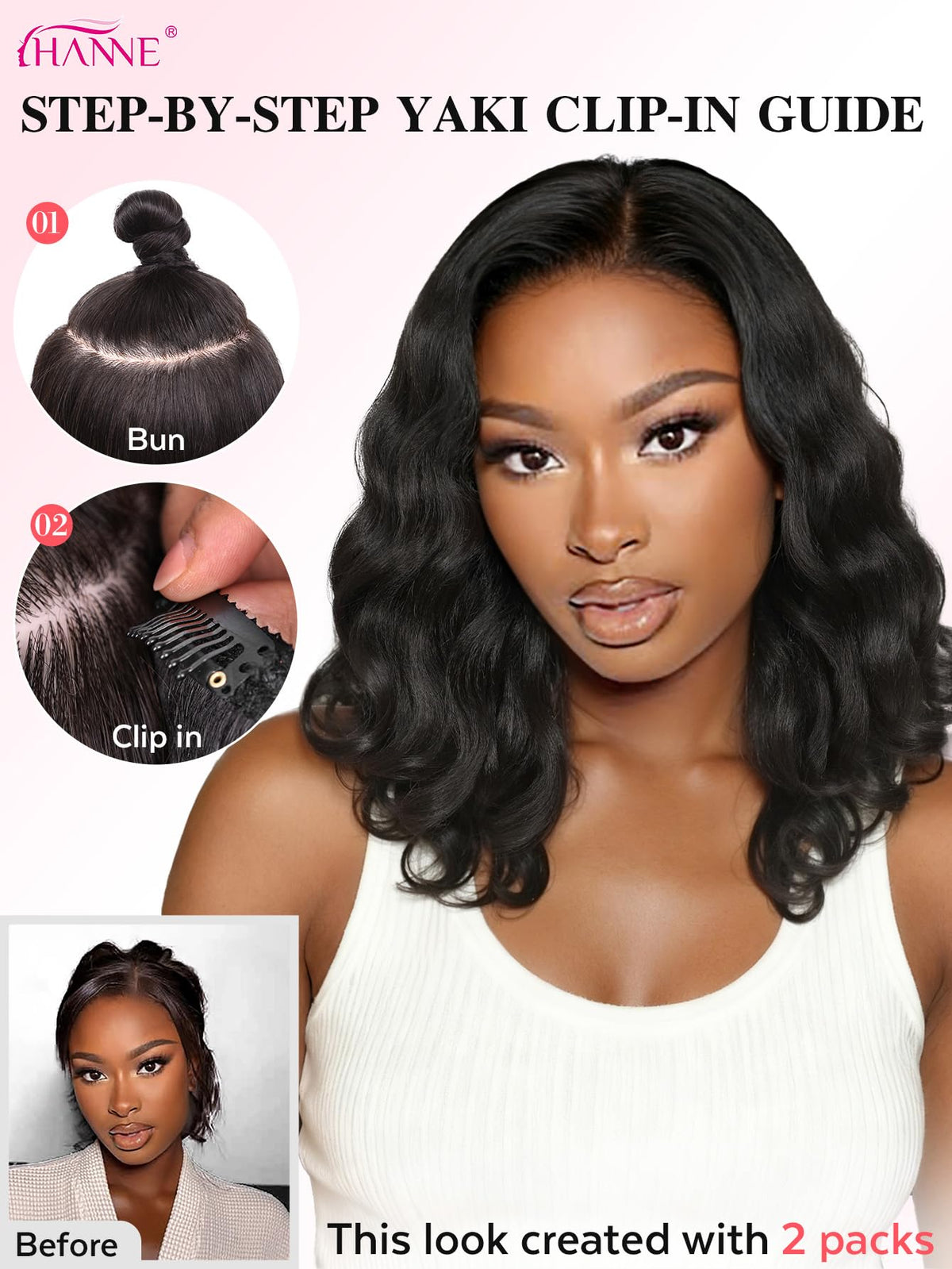 HANNE 14-inch length adds natural volume and movement
