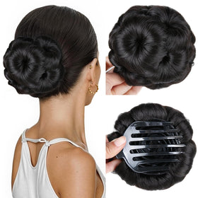 HANNE natural black chignon piece for seamless bun