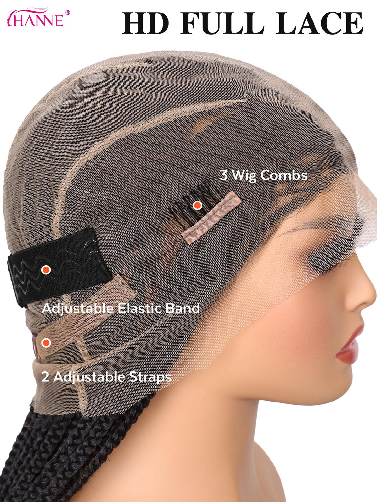 HANNE hd lace detail for seamless realism and easy styling.